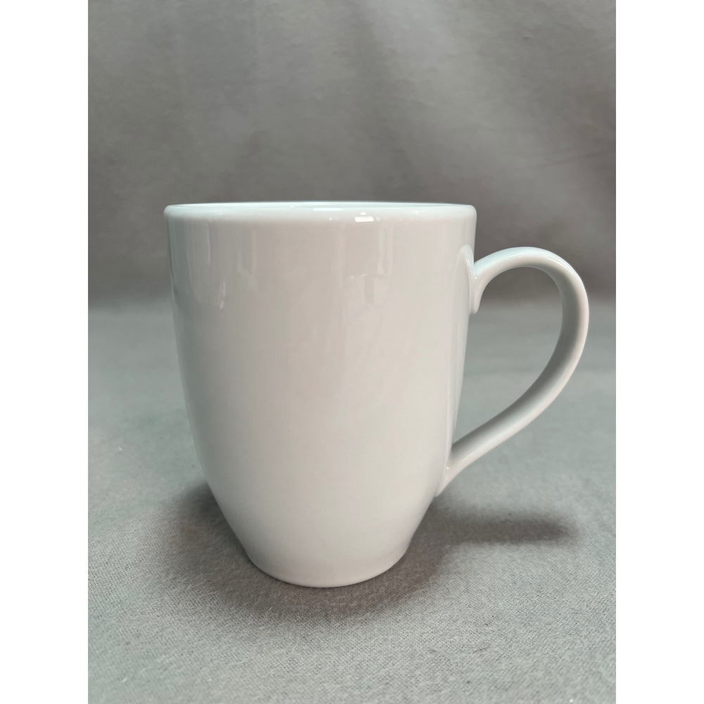 Pottery Barn Great White Coffee Mug Coupe Shape Raised Base Minimalist 14oz 4.5"